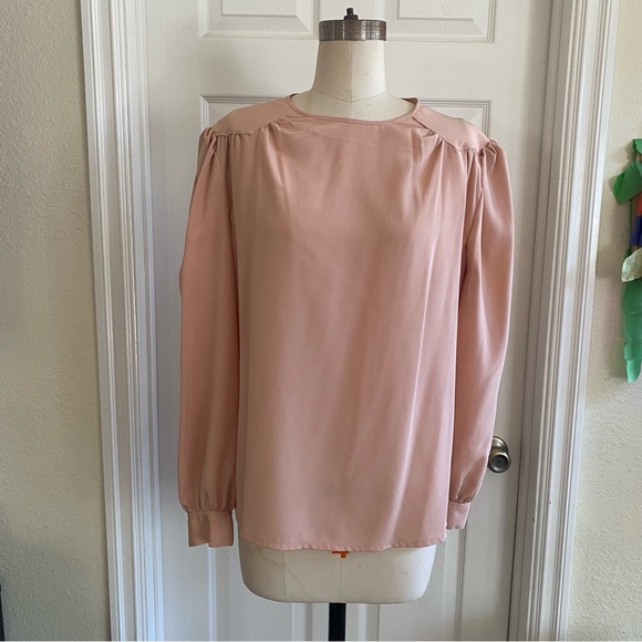 EUC vintage Christian Dior Dusty rose, pull over puff sleeved blouse - Picture 1 of 12